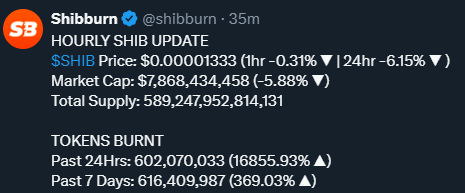 Shiba Inu burn rate increase