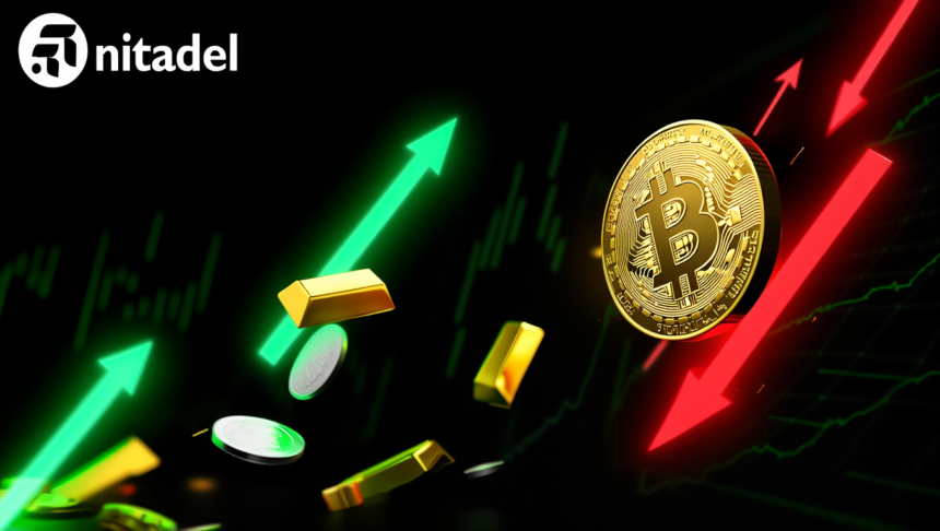 Bitcoin and gold prices